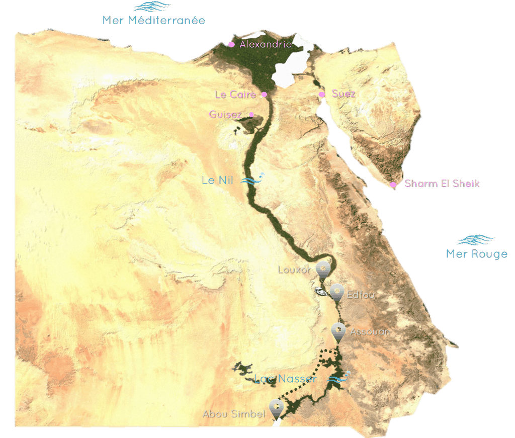Itinéraire croisière sur le Nil Egypte
