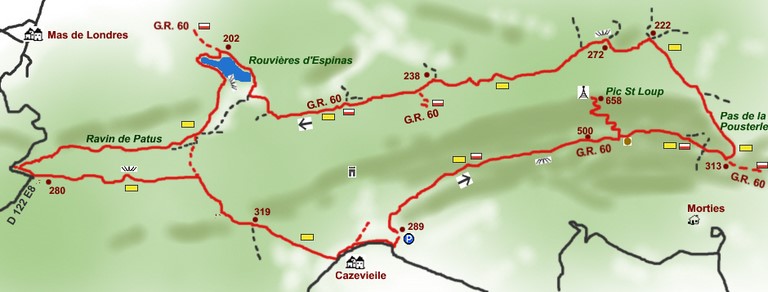 Carte pic Saint-Loup Cazevieille Montpellier