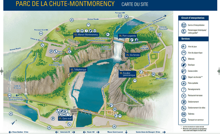 Plan Chutes de Montmorency Quebec Canada