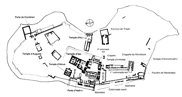 Plan Temple de Philae Egypte