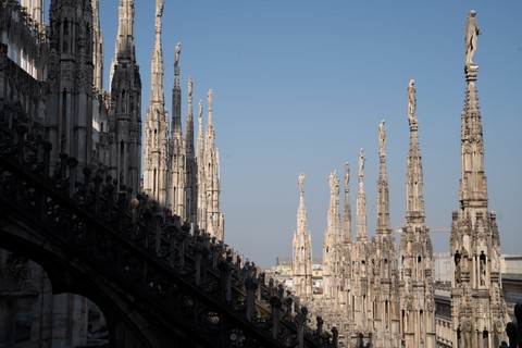 Sur les terrasses du Duomo de Milan
