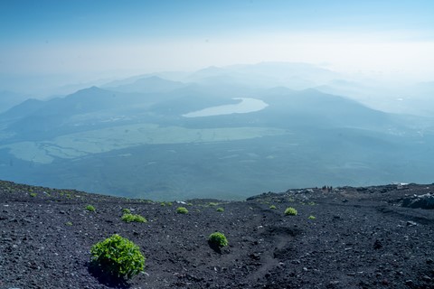 Vue sur le lac Yamanaka Mont Fuji Japon