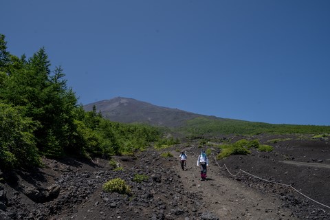 La fin de la descente Mont Fuji Japon