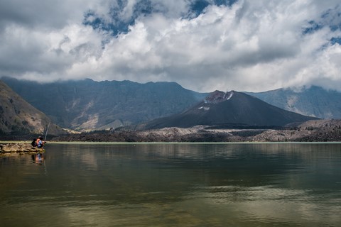 Le Baru Jari depuis le lac Lombok Mount Rinjani