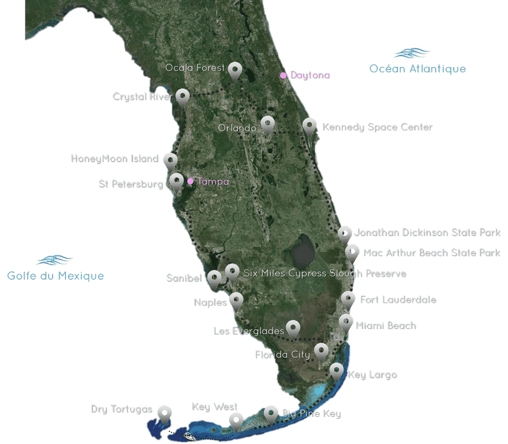 Itinéraire Floride Etats-Unis