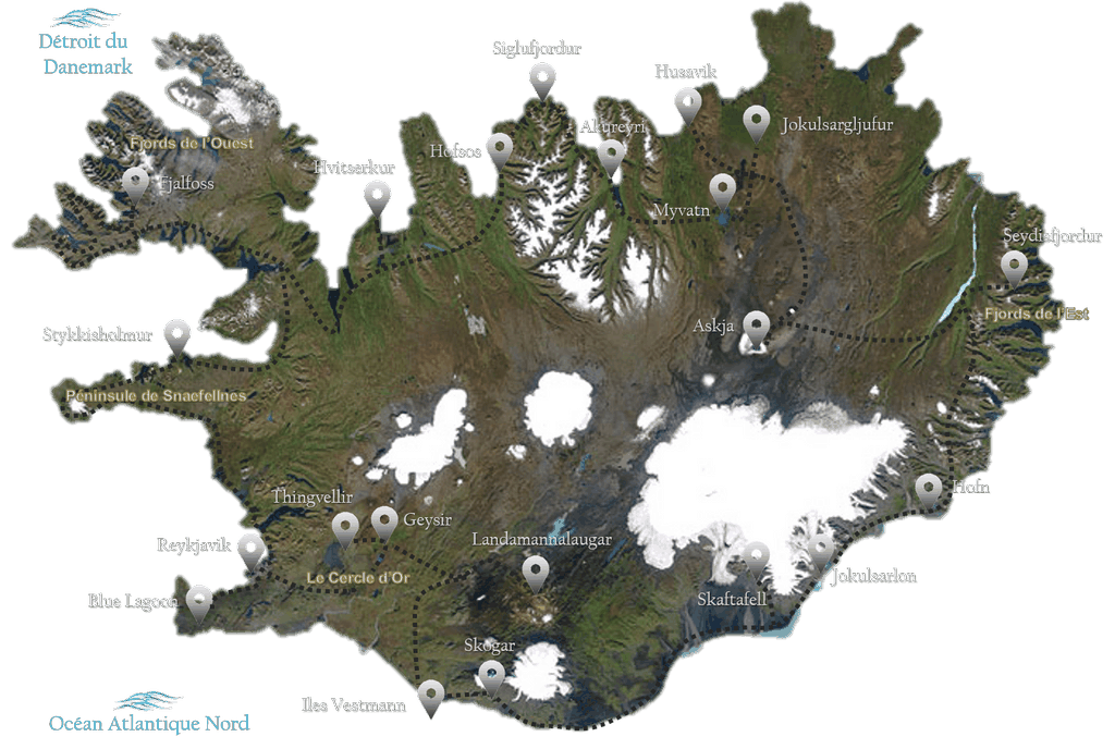 Itinéraire Islande carte