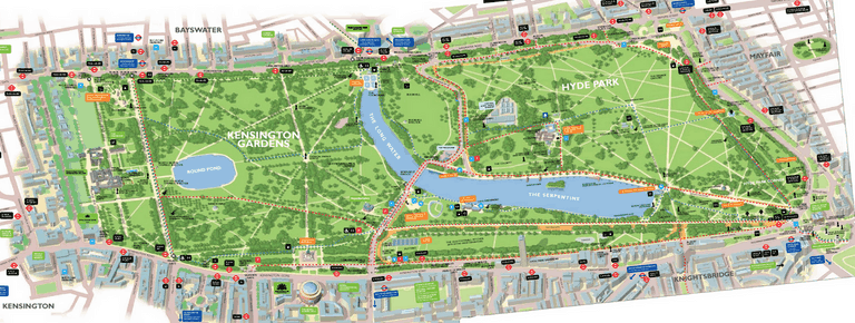 Plan Kensington gardens Londres Angleterre
