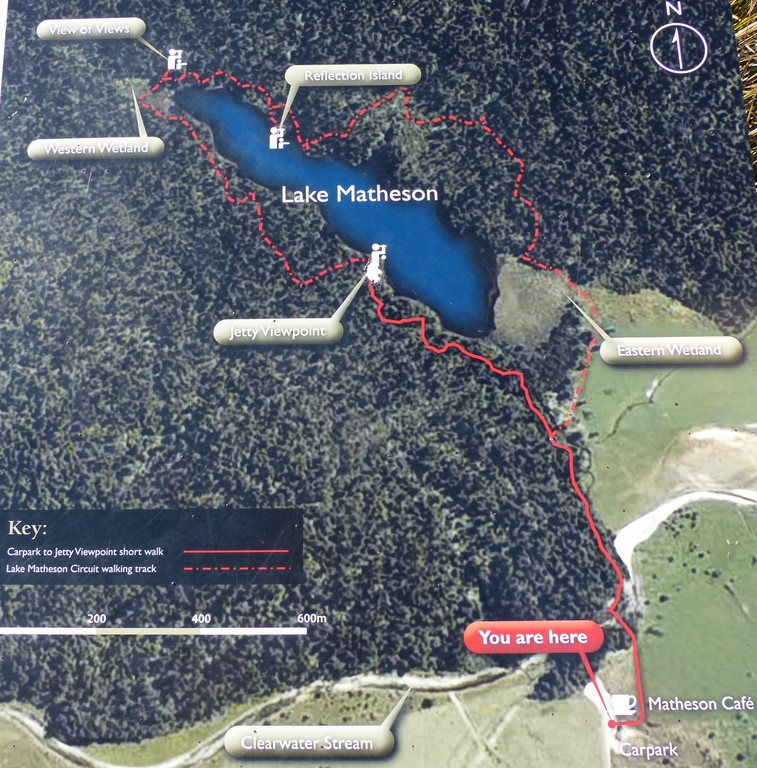 Plan Lake Matheson Nouvelle-Zélande