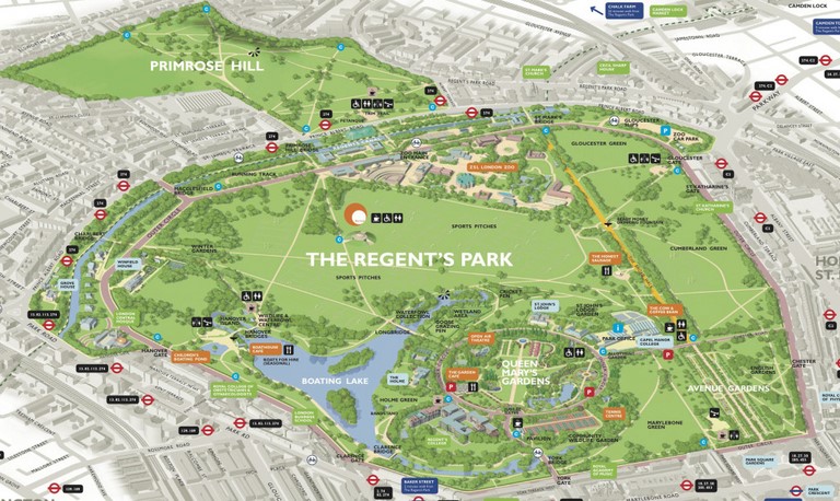 Plan Regent's park Londres Angleterre