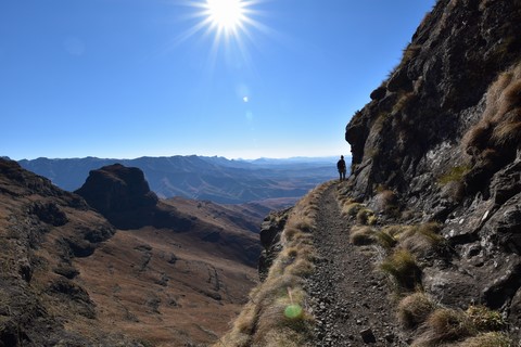 Retour au parking Sentinel peak trail Drakensberg