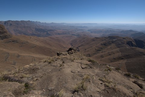 Vue sur le départ du trail Sentinel peak trail Drakensberg