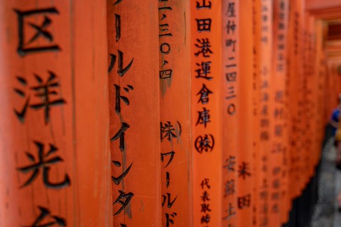 Torii macro Fushimi Inari Taisha Kyoto Japon