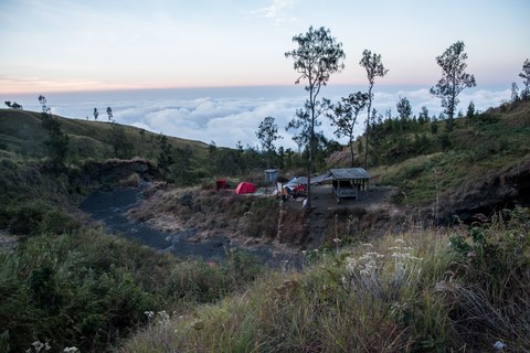 Le campement au POS III Lombok Mount Rinjani