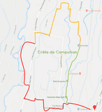 Ubud rando Crête de Campuhan map